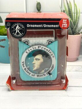 Elvis Presley Musical Ornament Plays Hound Dog Retro Christmas Decor